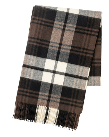 Joshua Ellis - Primary Check Hand Cut Tassel Hem Stole Black